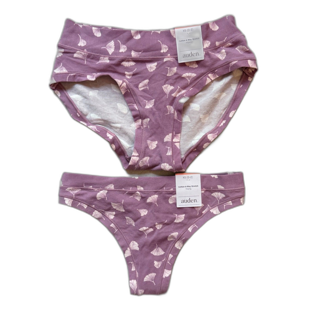 Auden 2-Pack Cotton Stretch Underwear Hipster & Thong Size XS